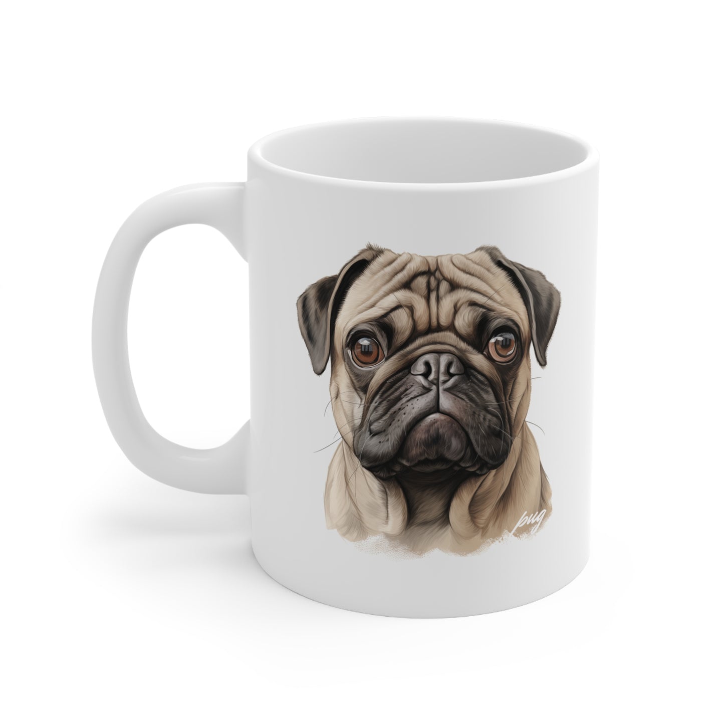 Cute Pug Dog Printed on a Mug