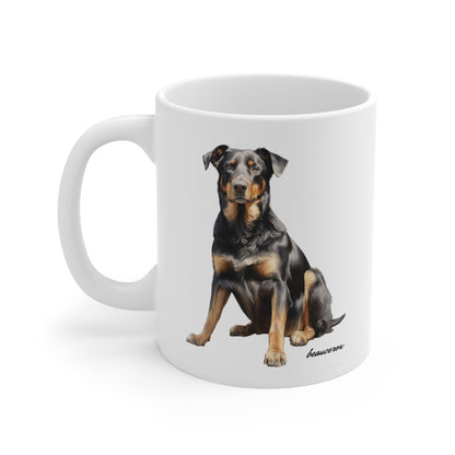 Beauceron Realistic Print White Mug