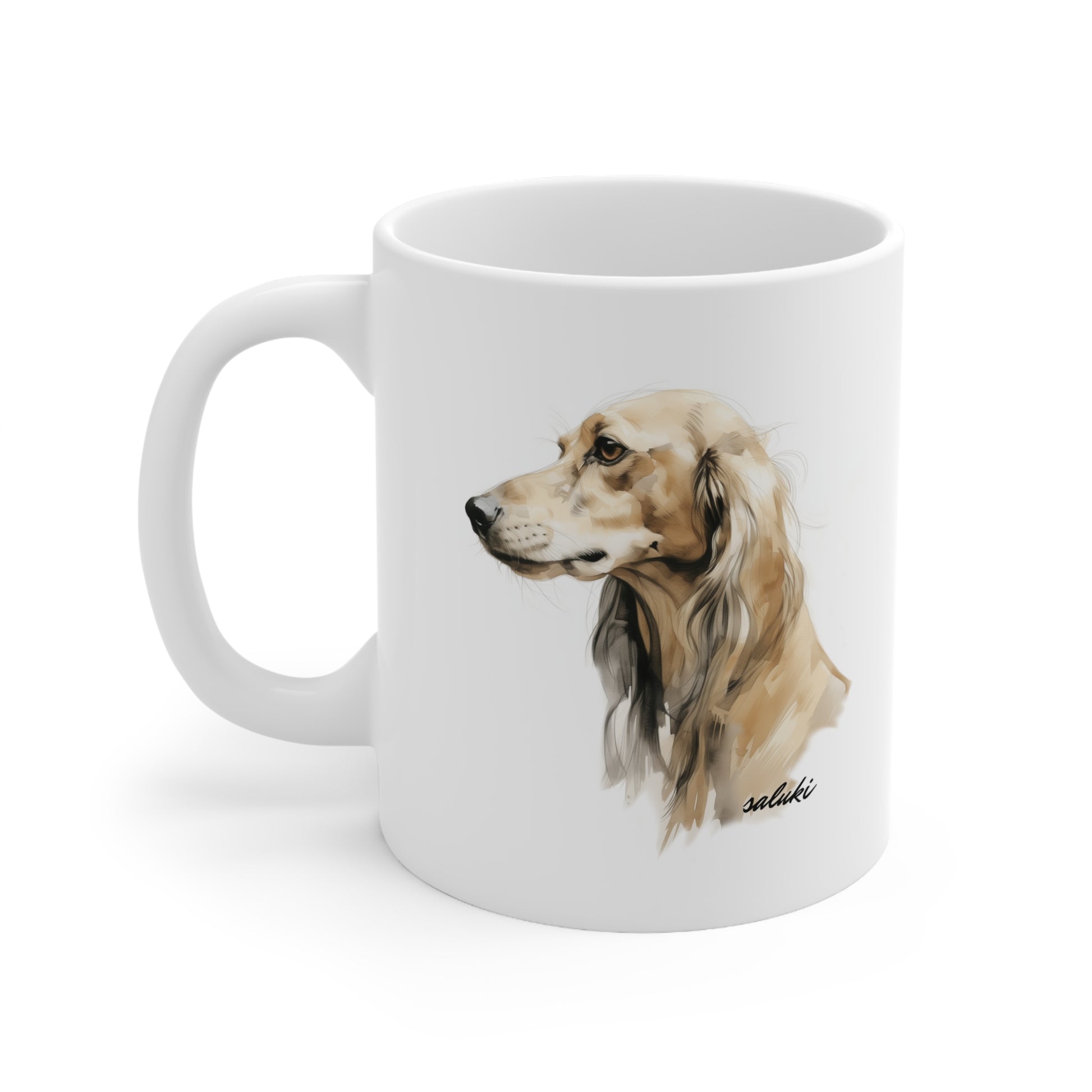 Cute Saluki Painting on a Coffee Cup