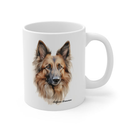 Belgian Tervuren beautiful image on a white cup