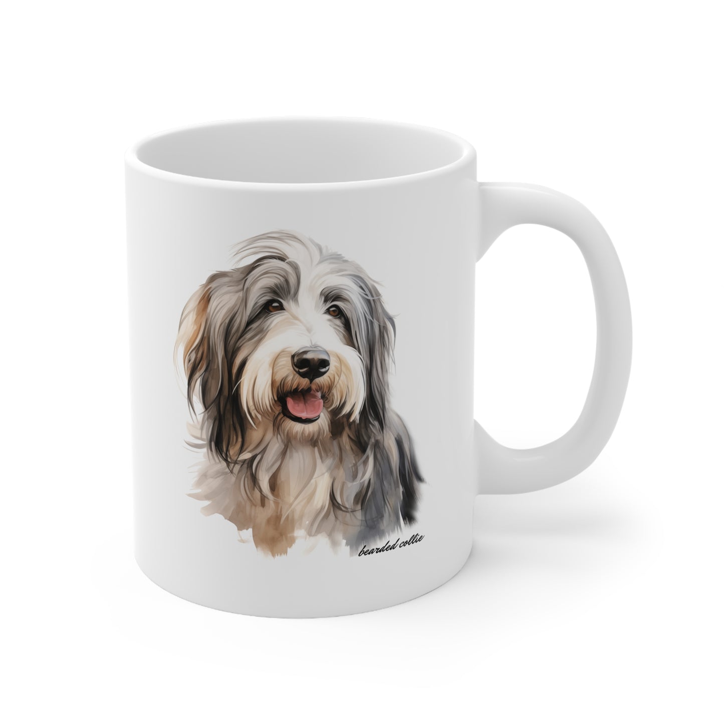 Bearded Collie design on white mug