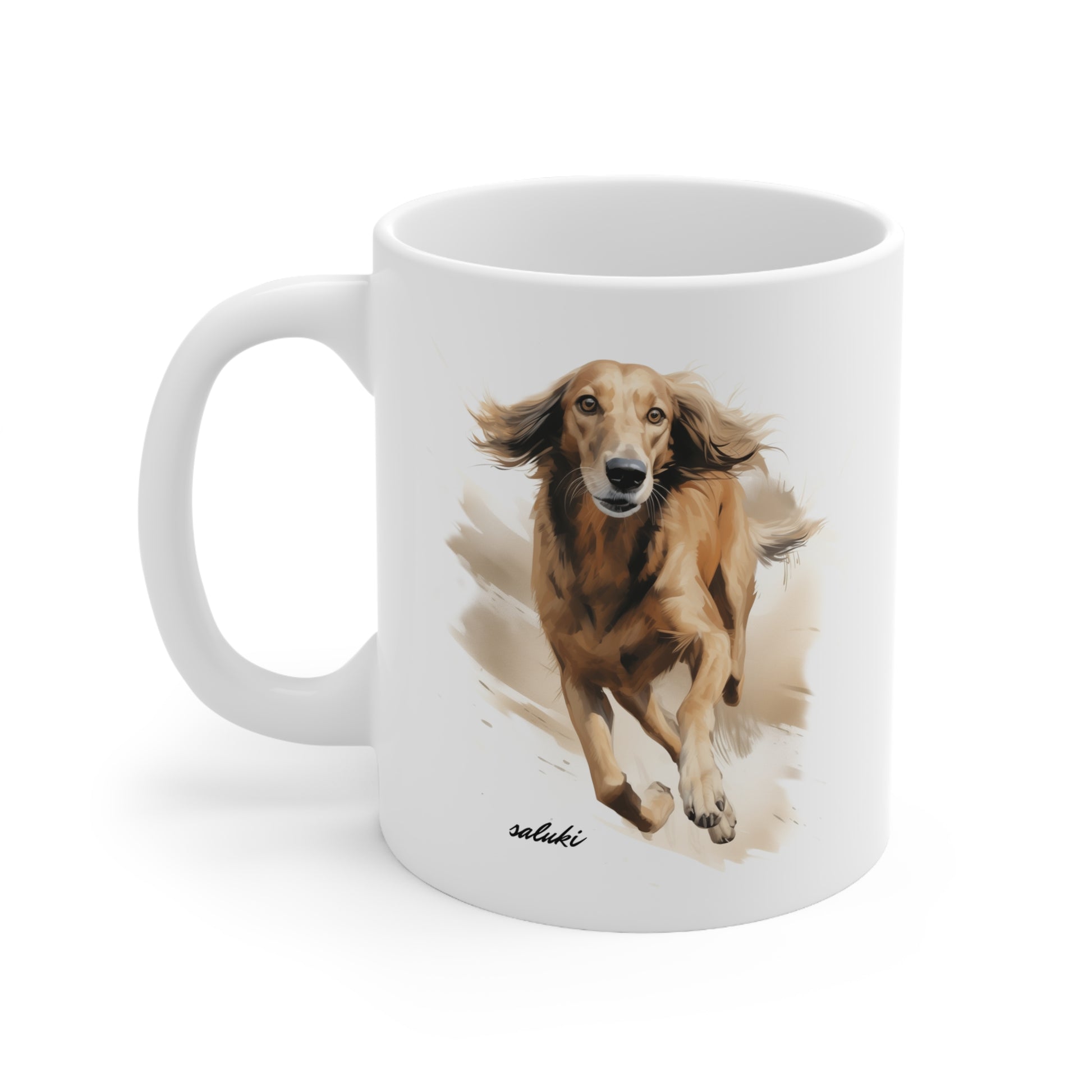 Cute Saluki Painting on a Coffee Cup