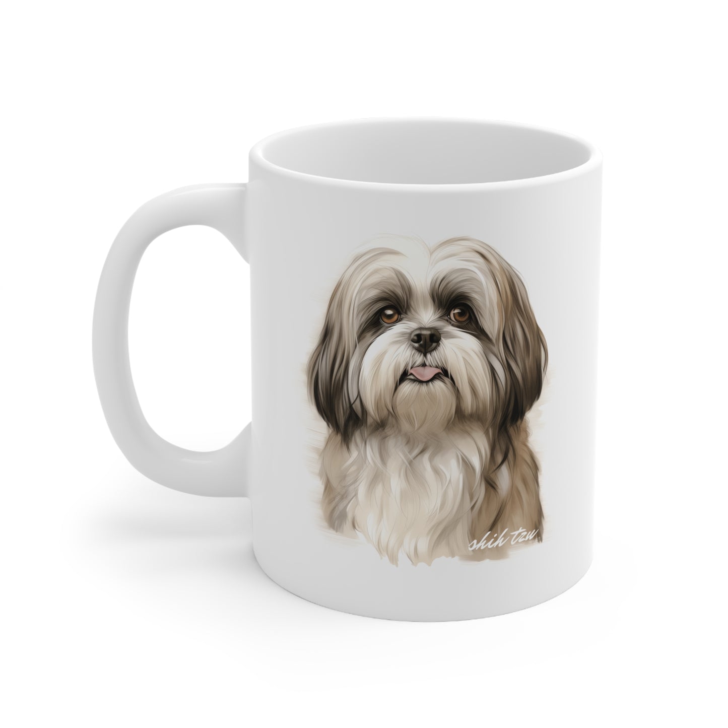 Cute Shih Tzu White Mug Designed Print