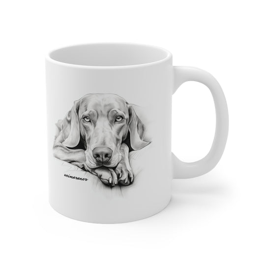 Beautiful Weimaraner Art Printed on a Mug