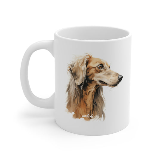 Cute Saluki Painting on a Coffee Cup