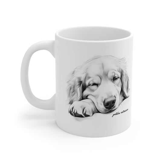 Golden Retriever White Mug