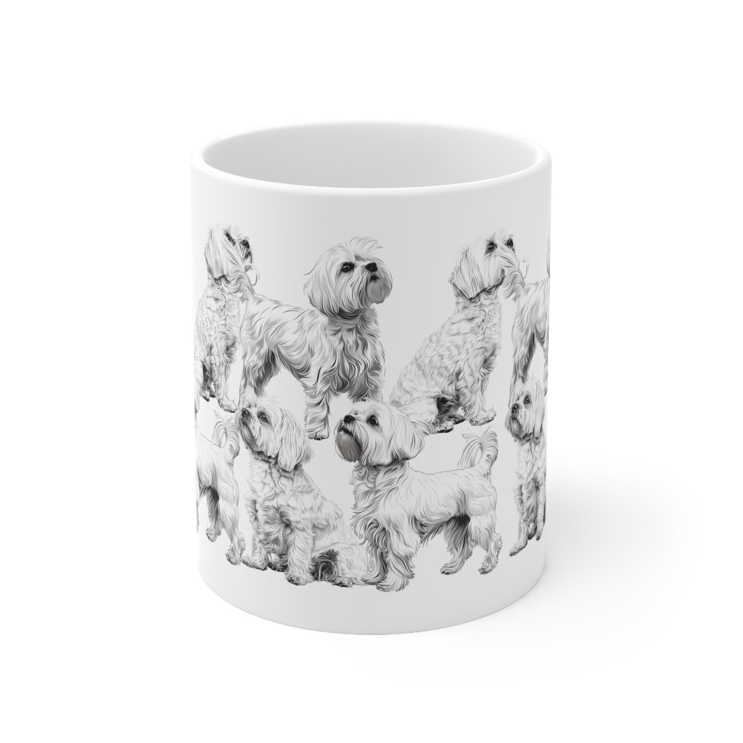 Cute Maltese Dog on a White Mug Print