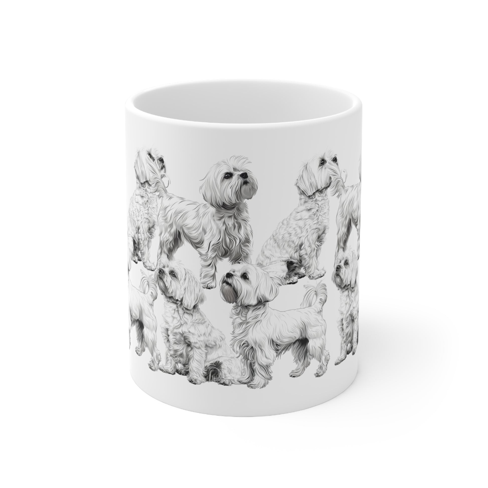 Cute Maltese Dog on a White Mug Print