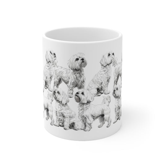 Cute Maltese Dog on a White Mug Print