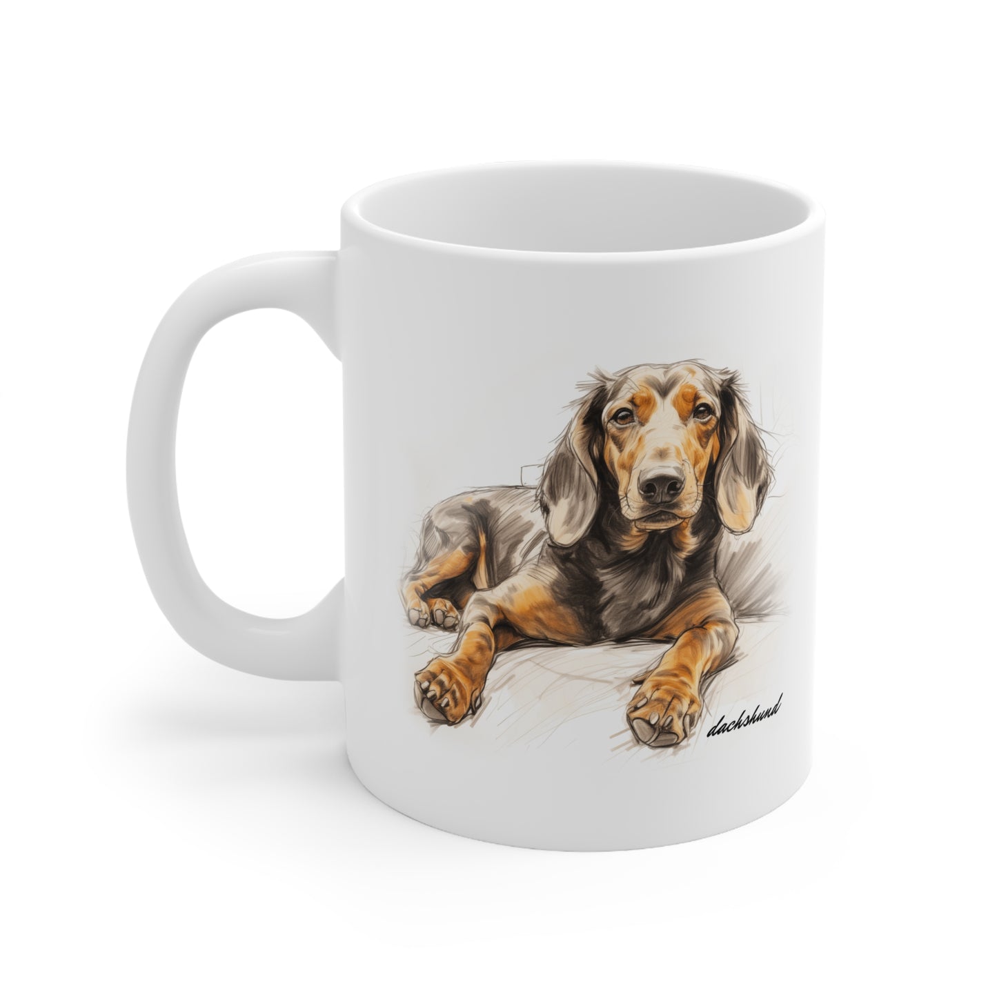 Cute Dachshund Sausage Dog Ceramic Mug Present Print