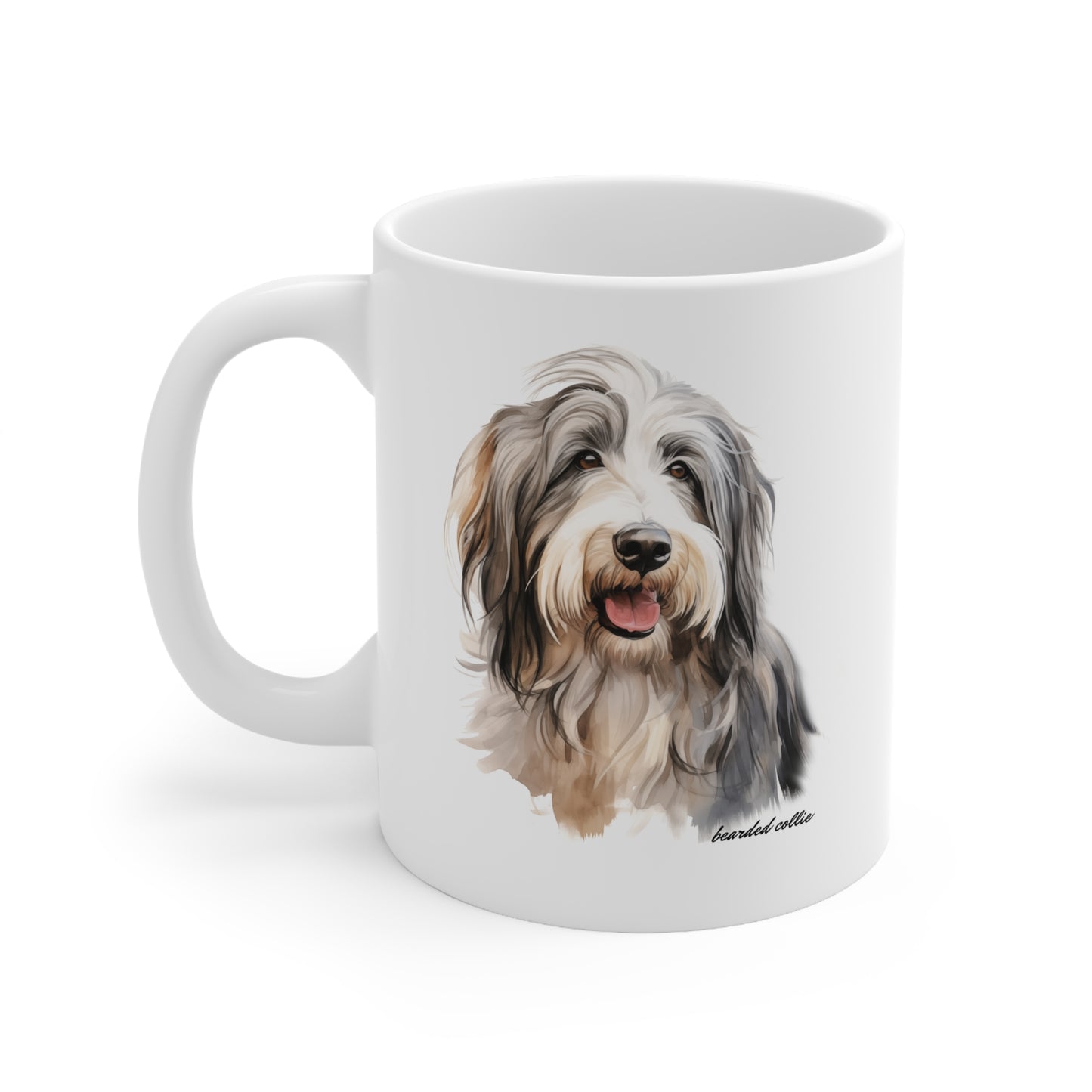 Bearded Collie design on white mug