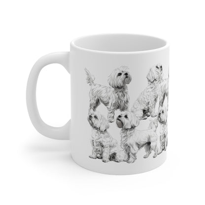 Cute Maltese Dog on a White Mug Print