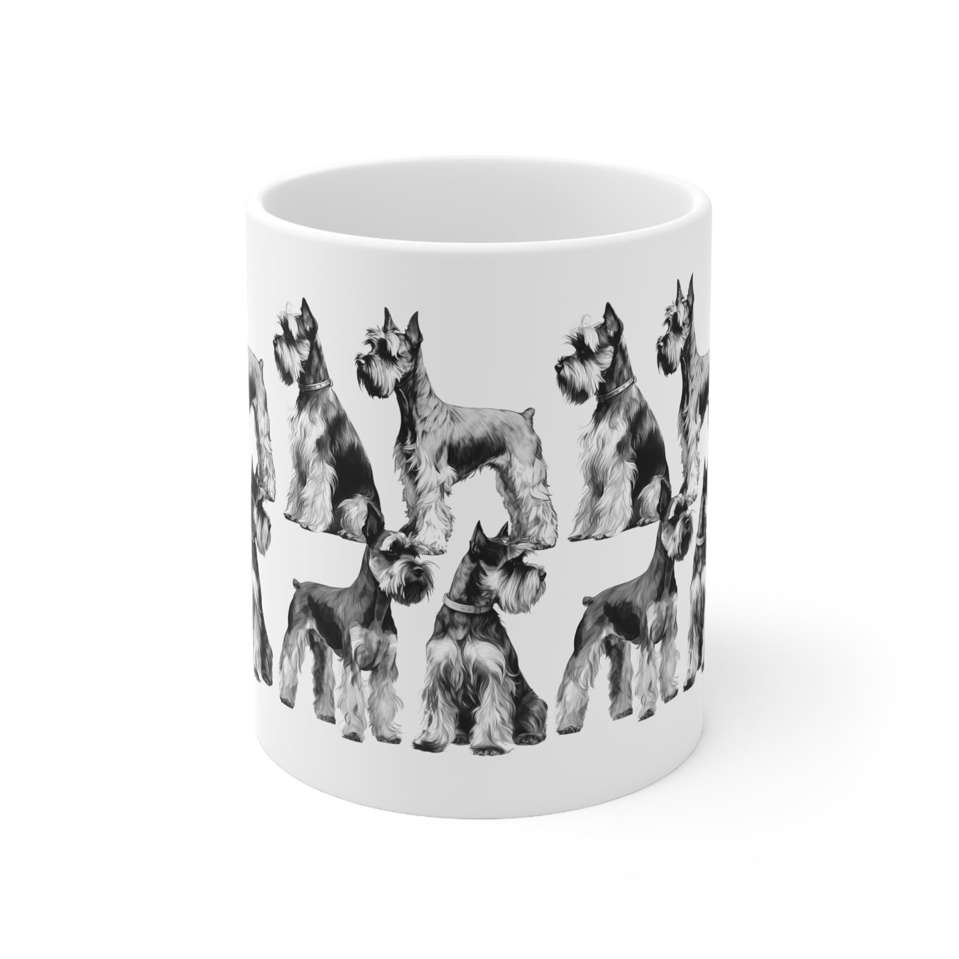 Cute Miniature Schnauzer White Mug Print