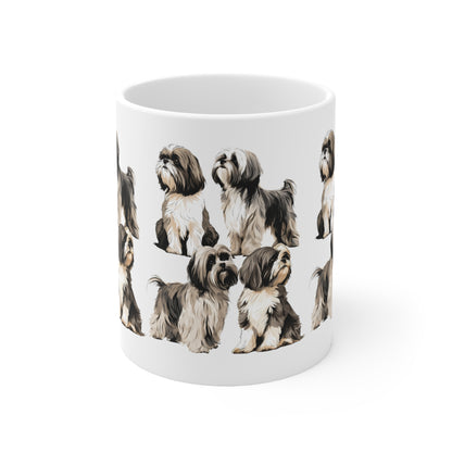 Cute Shih Tzu White Mug Designed Print