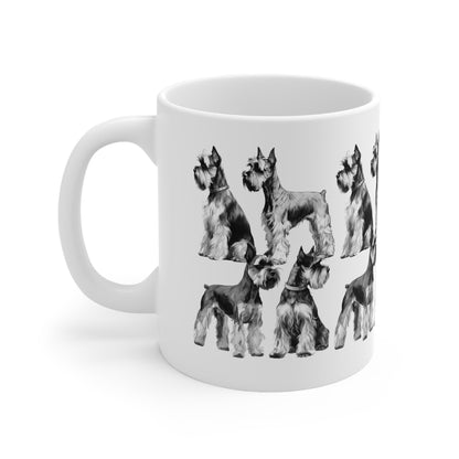 Cute Miniature Schnauzer White Mug Print