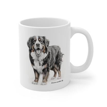 Bernese Mountain Dog Image on a white mug