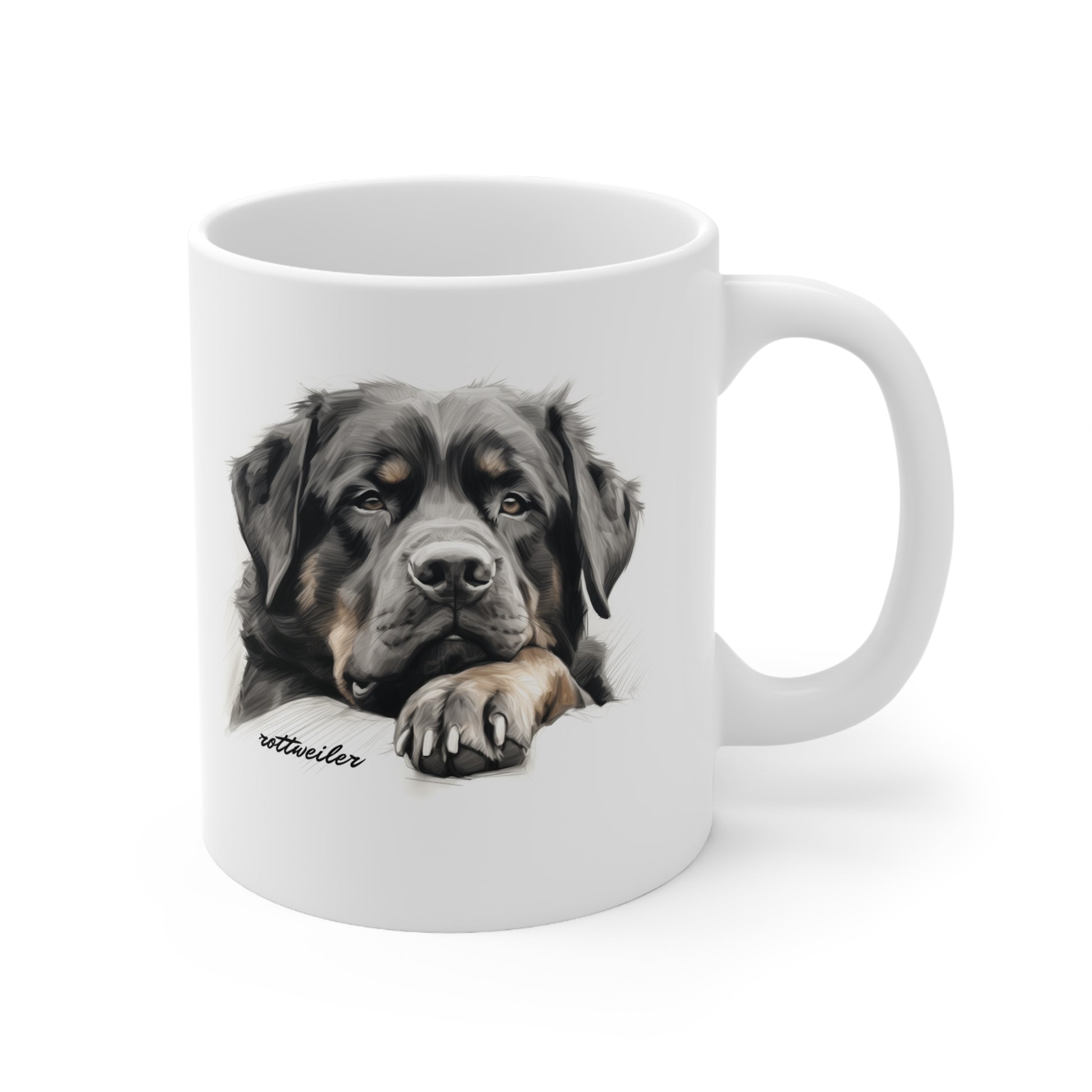 Rottweiler Printed Art on a Mug