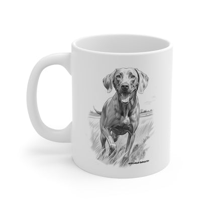 Beautiful Weimaraner Art Printed on a Mug