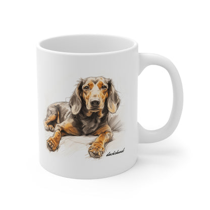 Cute Dachshund Sausage Dog Ceramic Mug Present Print