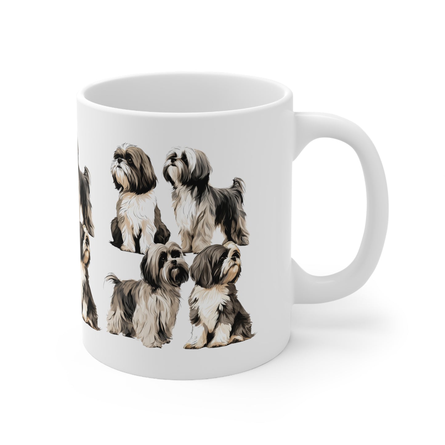 Cute Shih Tzu White Mug Designed Print