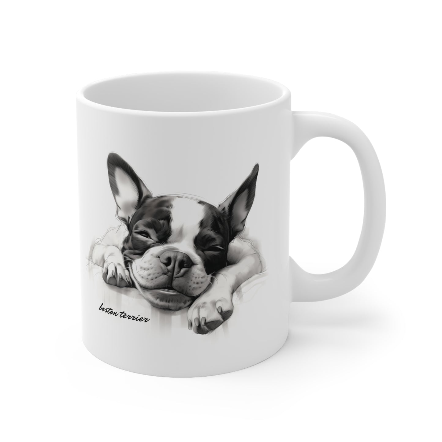 Boston Terrier Puppy on a mug printed image