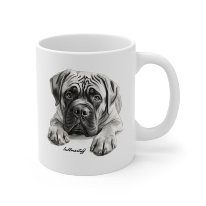 Cute Bullmastiff Puppy on a Mug Print