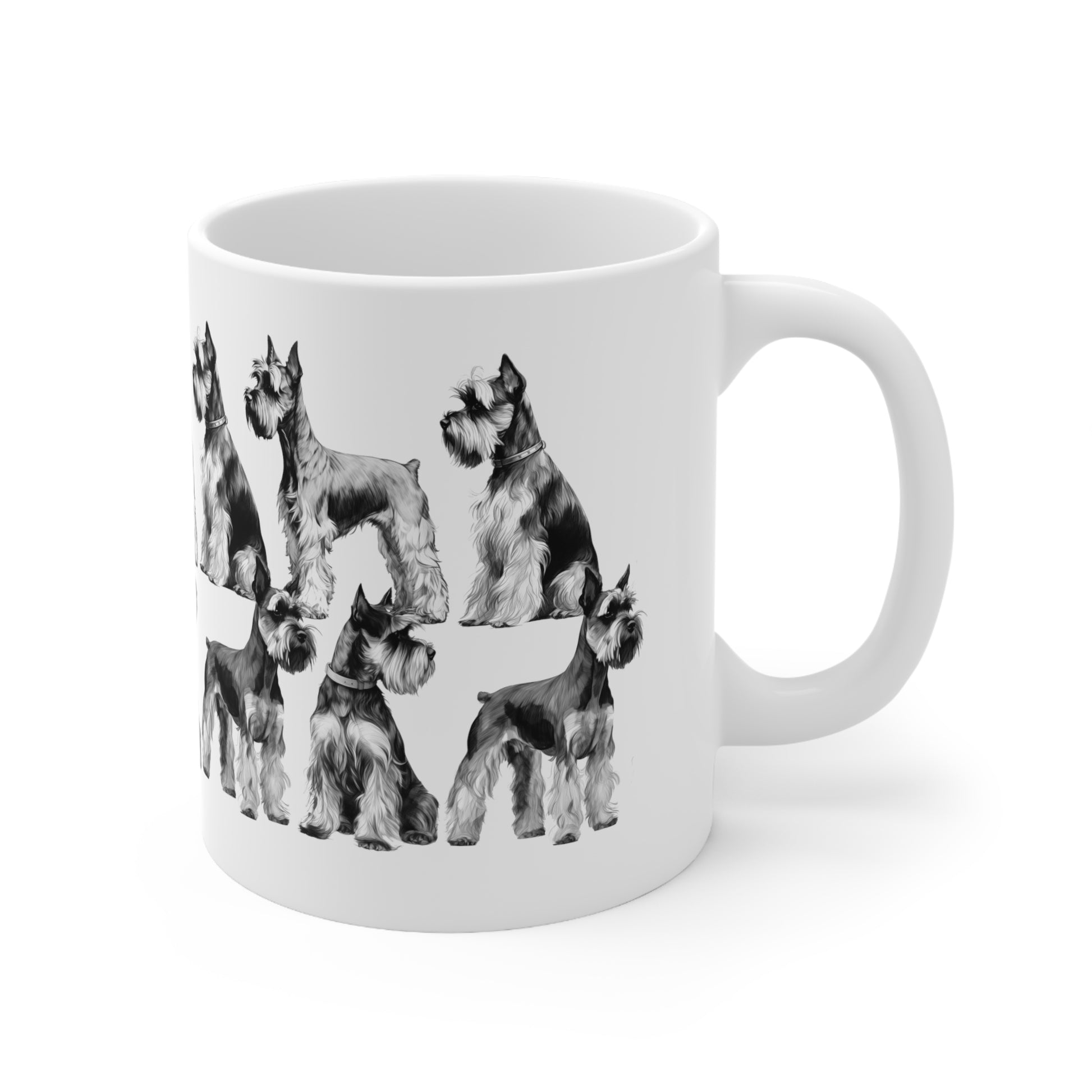 Cute Miniature Schnauzer White Mug Print