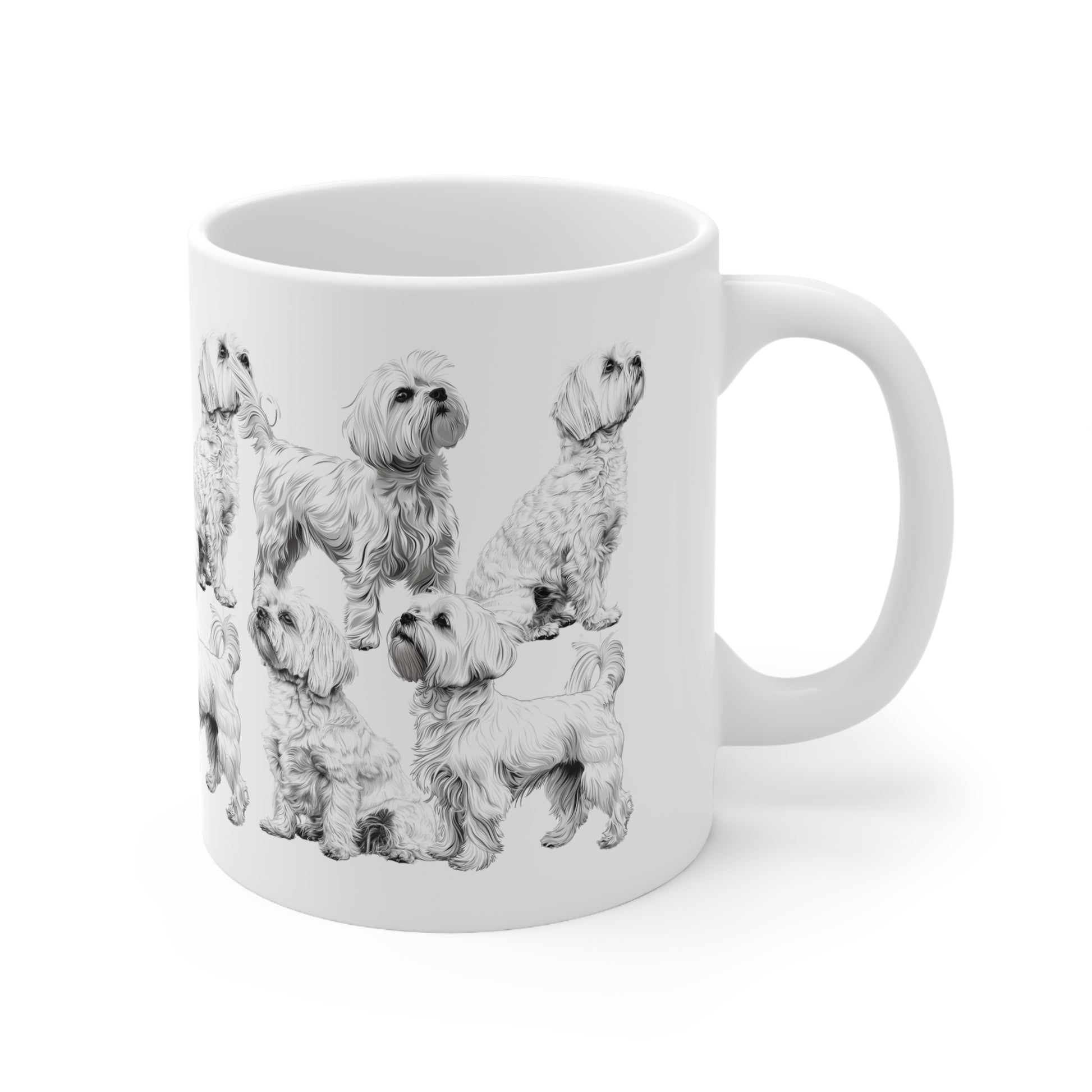 Cute Maltese Dog on a White Mug Print