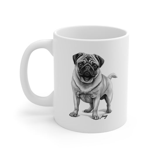 Cute Pug Dog Printed on a Mug