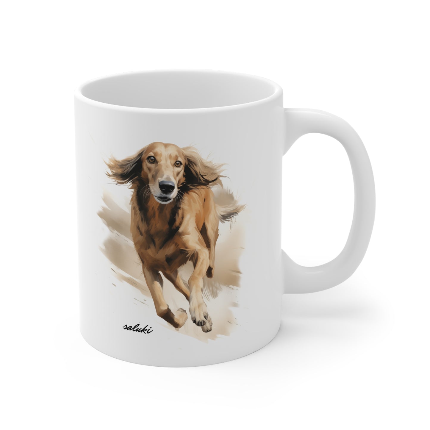 Cute Saluki Painting on a Coffee Cup