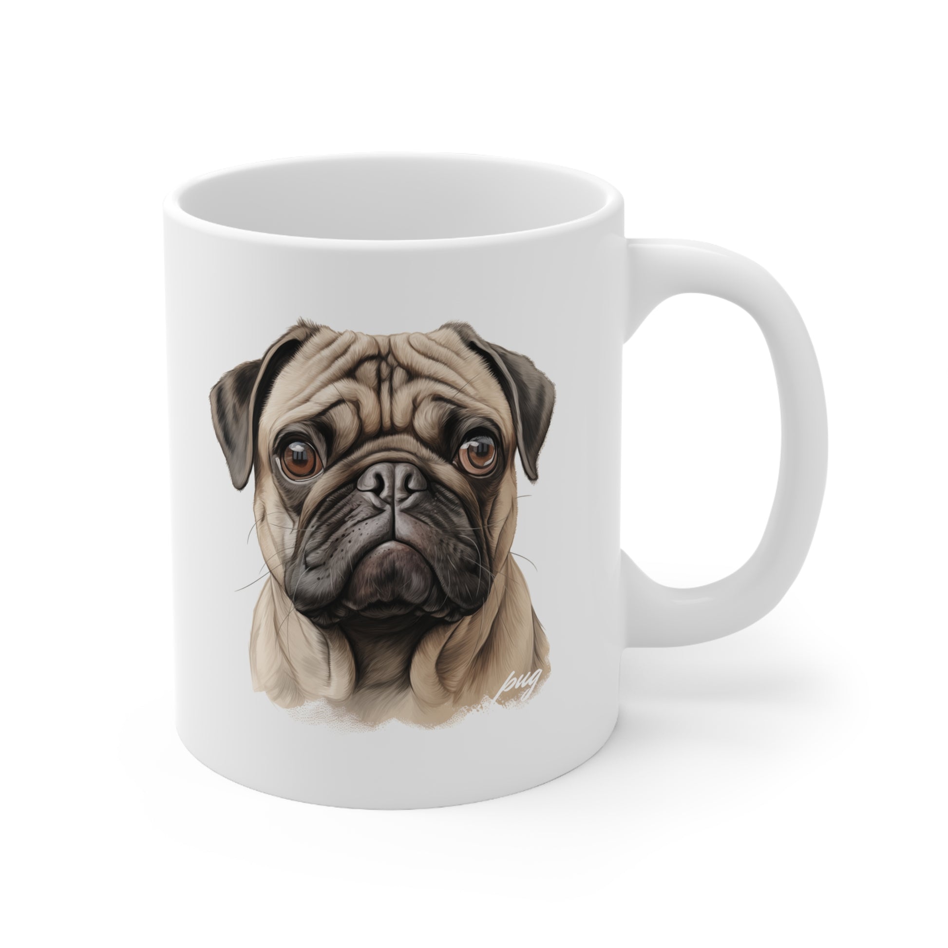 Cute Pug Dog Printed on a Mug