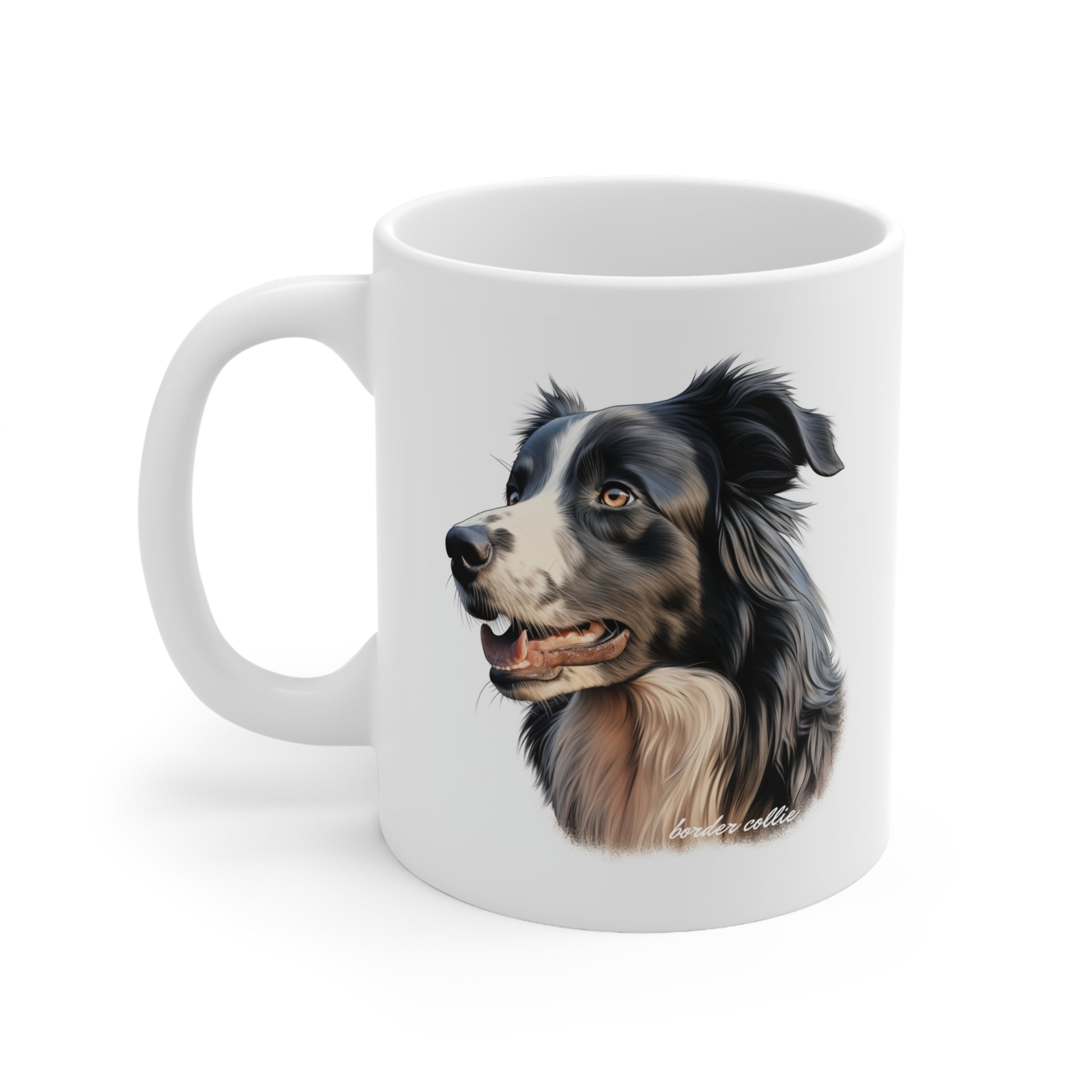 Border Collie Portrait Print on a Mug