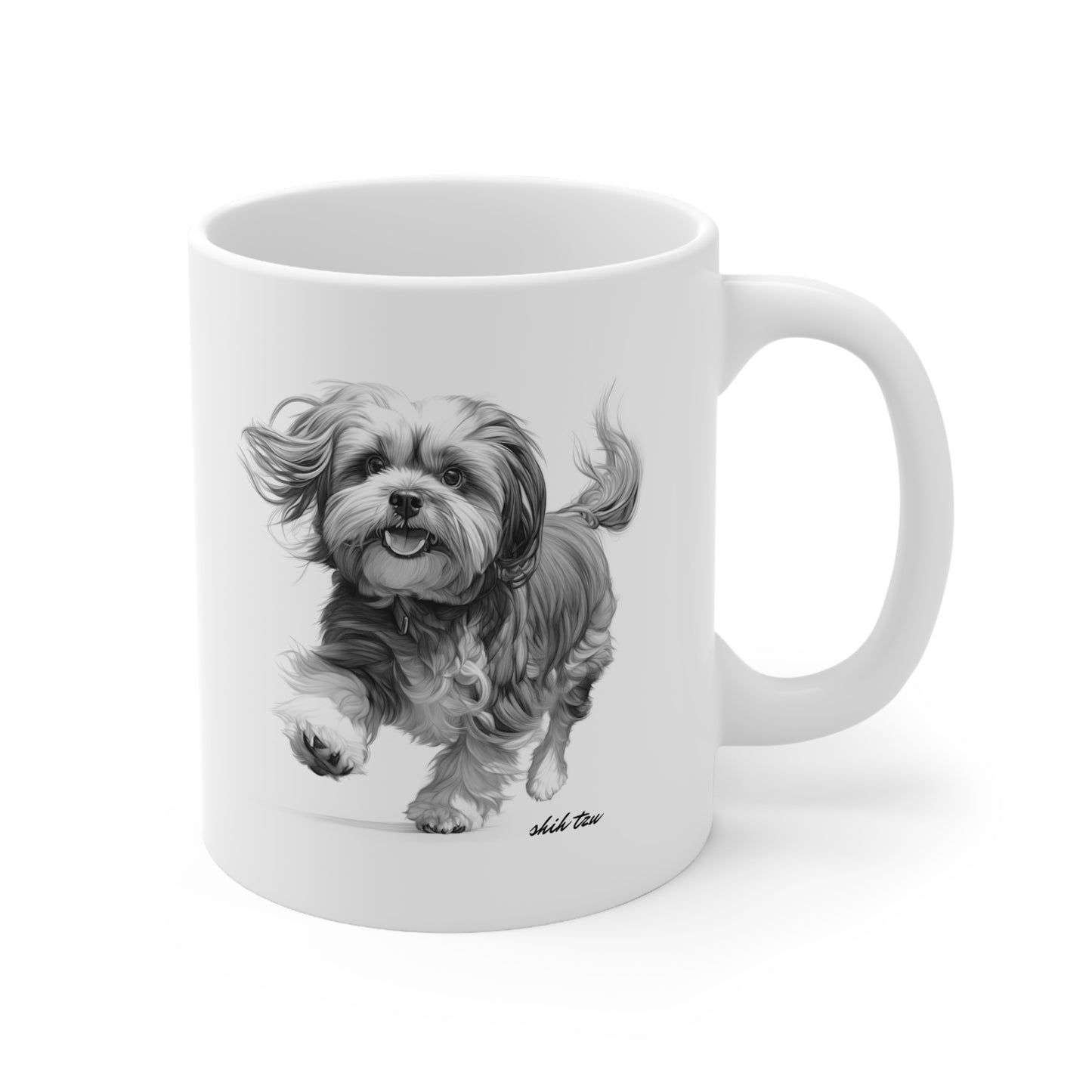 Cute Shih Tzu White Mug Designed Print