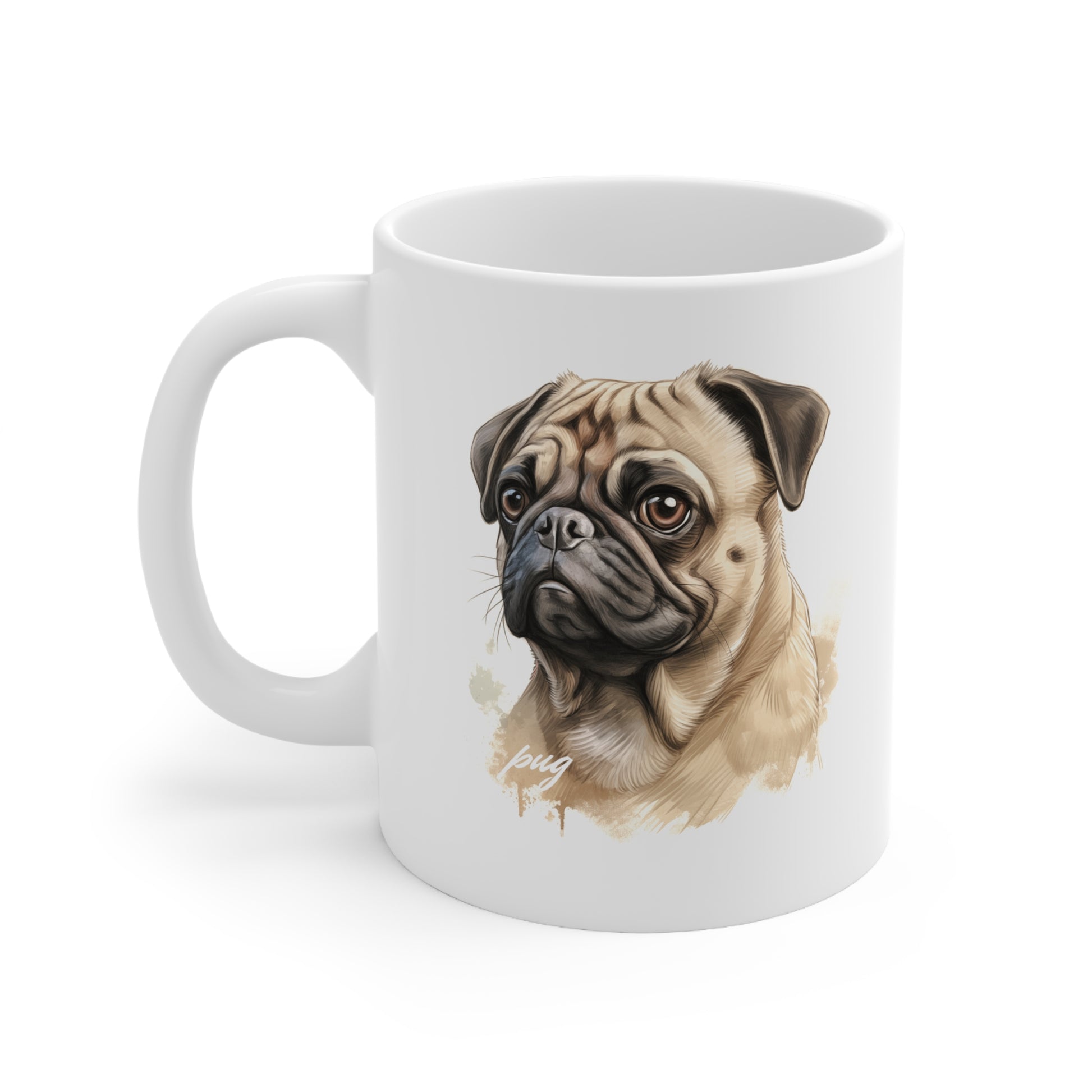 Cute Pug Dog Printed on a Mug