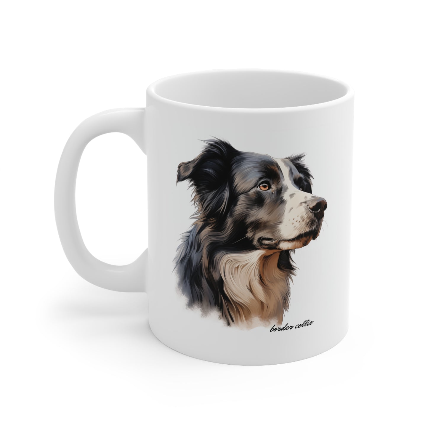 Border Collie Portrait Print on a mug