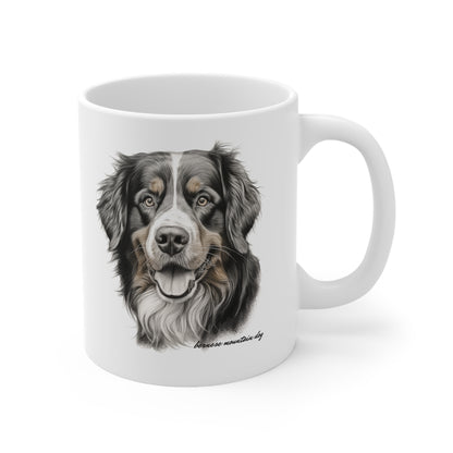 Bernese Mountain Dog Image on a white mug