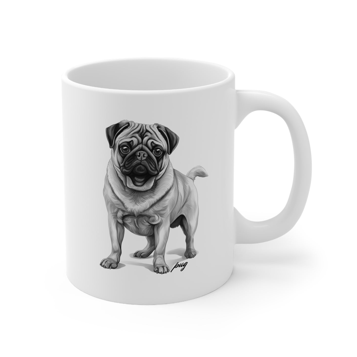 Cute Pug Dog Printed on a Mug