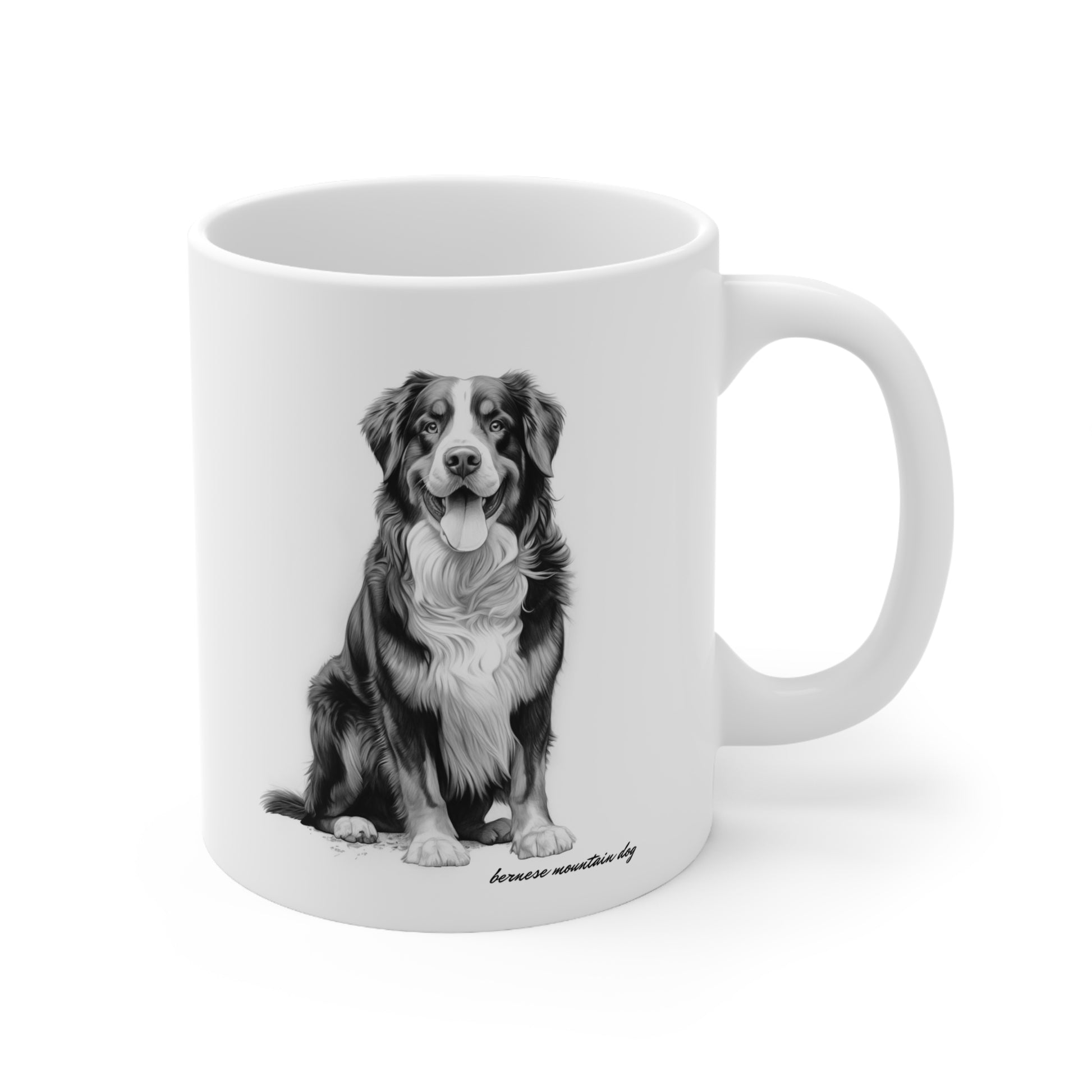 Bernese Mountain Dog Image on a white mug