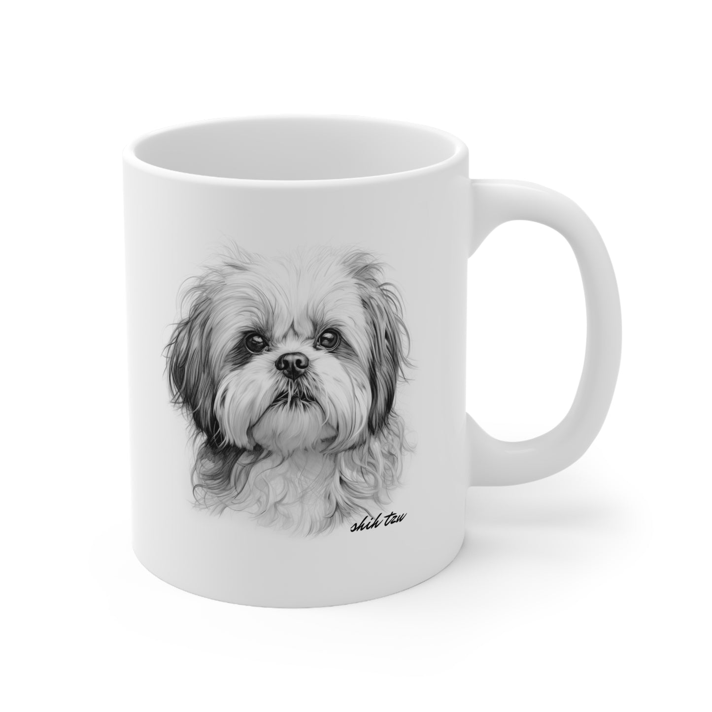 Cute Shih Tzu White Mug Designed Print