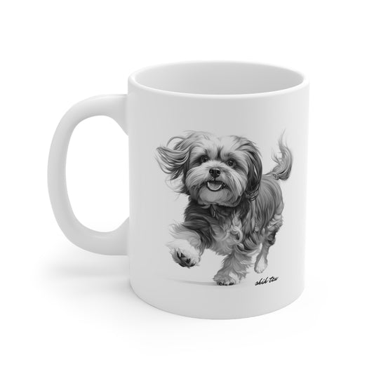 Cute Shih Tzu White Mug Designed Print