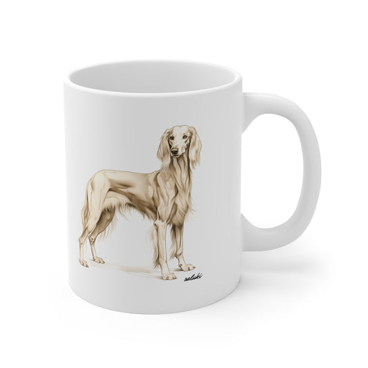 Cute Saluki Painting on a Coffee Cup