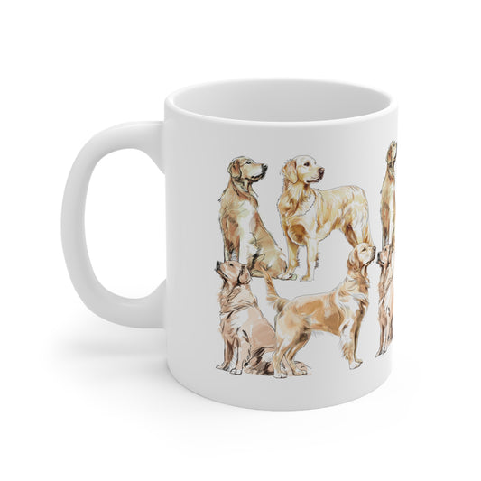 Golden Retriever White Mug