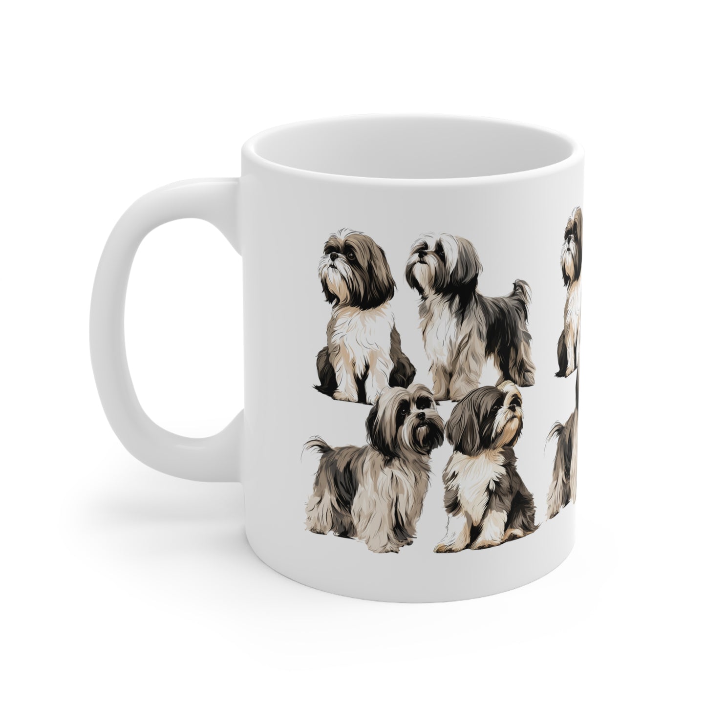 Cute Shih Tzu White Mug Designed Print