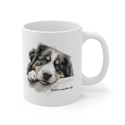 Bernese Mountain Dog Image on a white mug