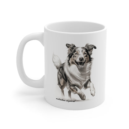 Australian Shepherd White Ceramic Mug