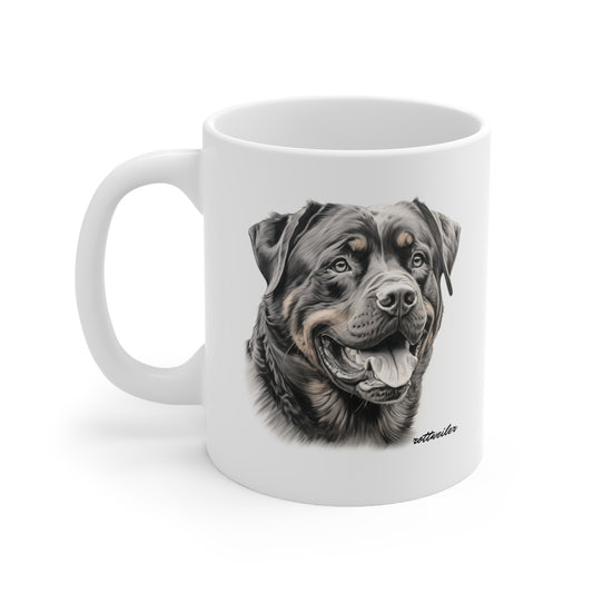 Rottweiler Printed Art on a Mug