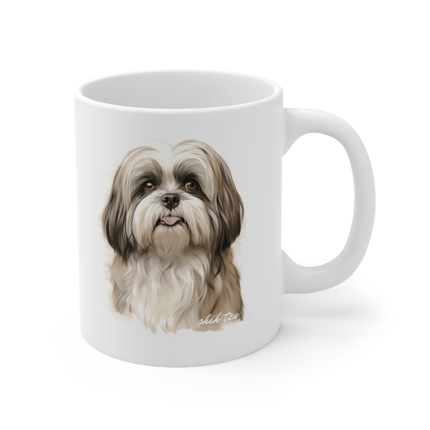 Cute Shih Tzu White Mug Designed Print