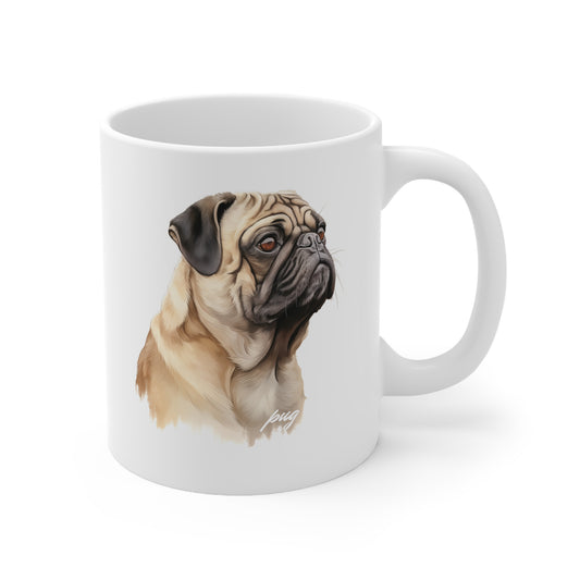 Cute Pug Dog Printed on a Mug