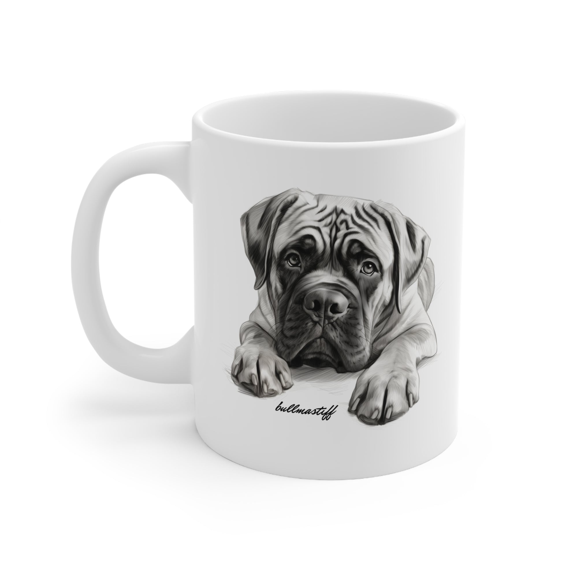 Cute Bullmastiff Puppy on a Mug Print