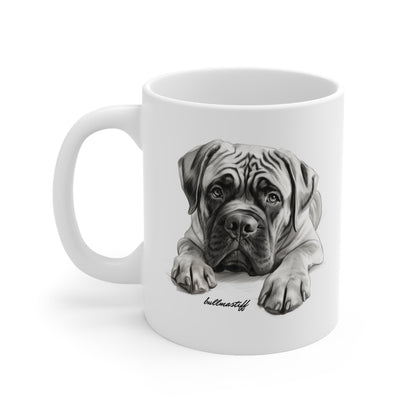 Cute Bullmastiff Puppy on a Mug Print